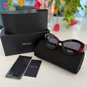 PRADA Symbole Cat-Eye Orange & Violet Marble Sunglasses 55mm ~ NWT